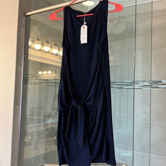 Navy tie front dress - Picture 1 of 1
